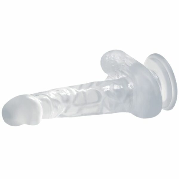 BAILE - DILDO REALISTICO CON VENTOSA Y TESTICULOS 16.7 CM TRANSPARENTE - Image 3