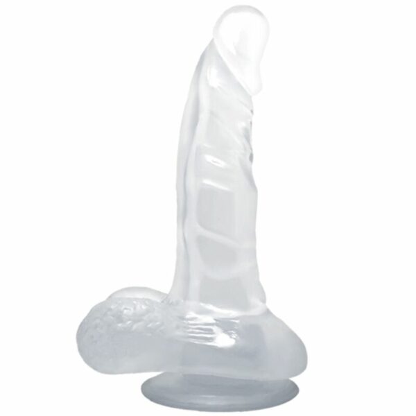 BAILE - DILDO REALISTICO CON VENTOSA Y TESTICULOS 16.7 CM TRANSPARENTE - Image 4