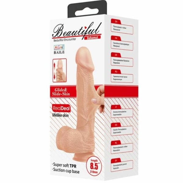 BAILE - BEAUTIFUL ENCOUNTER BAHAMUT DILDO REALISTICO FLEXIBLE 21.8 CM NATURAL - Image 8