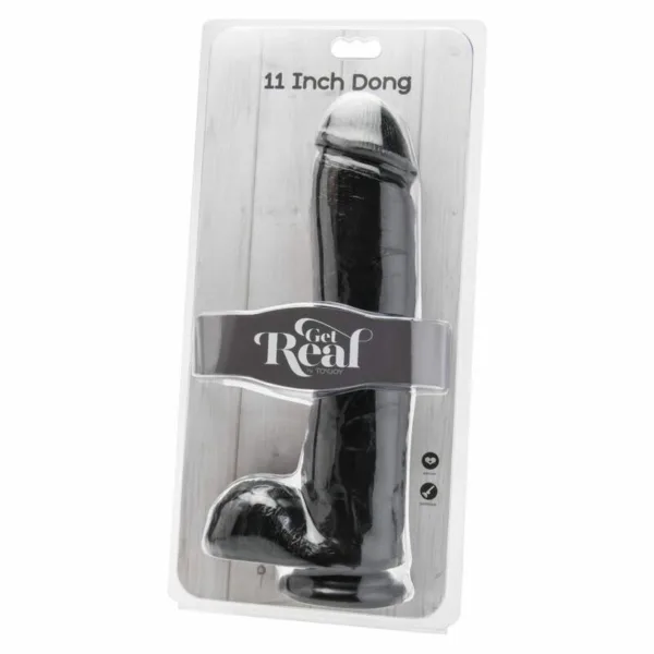 GET REAL - DILDO 28 CM CON TESTICULOS NEGRO - Imagen 2