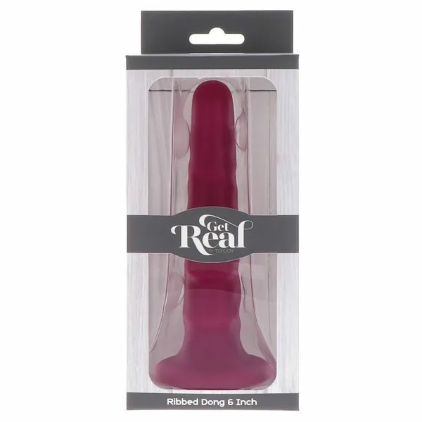 GET REAL - RIBBED DONG 12 CM ROJO - Imagen 6