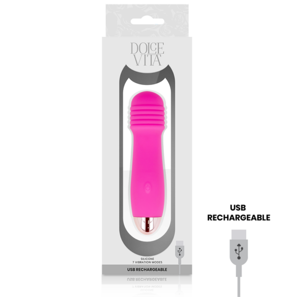 DOLCE VITA - VIBRADOR RECARGABLE THREE ROSA 7 VELOCIDADES - Imagen 3