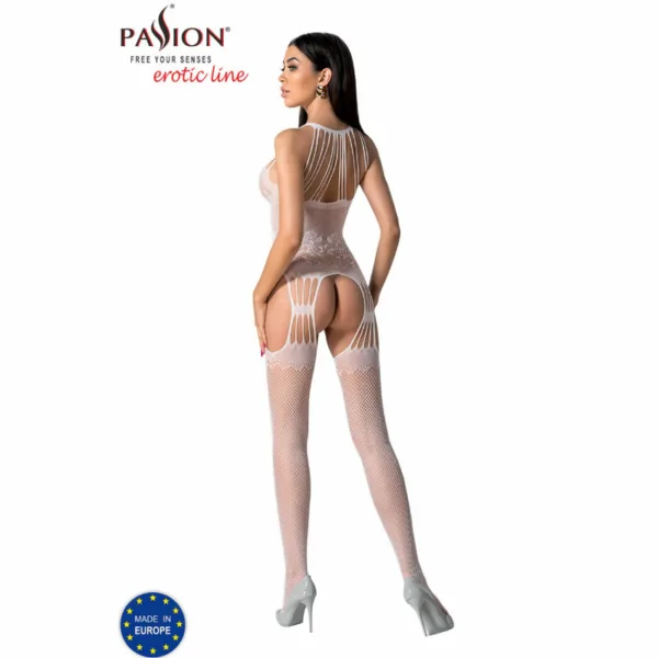 PASSION - BS095 BODYSTOCKING BLANCO TALLA UNICA - Imagen 4