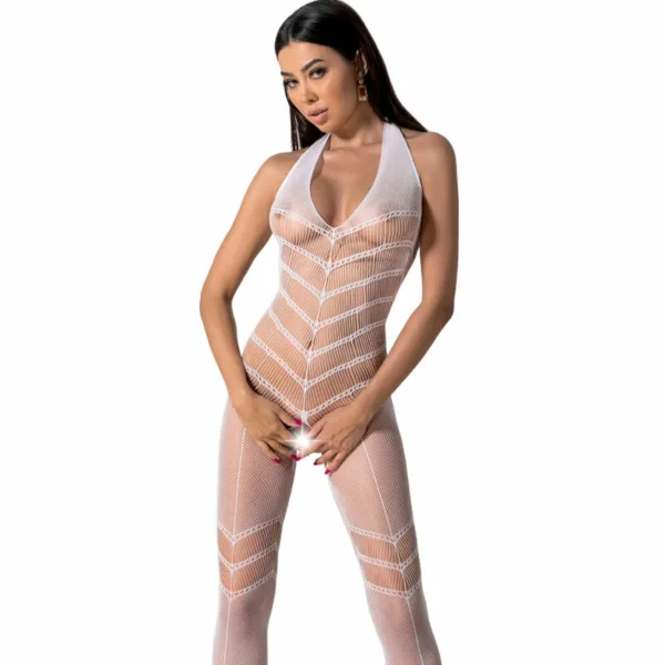 PASSION - BS100 BODYSTOCKING BLANCO TALLA UNICA