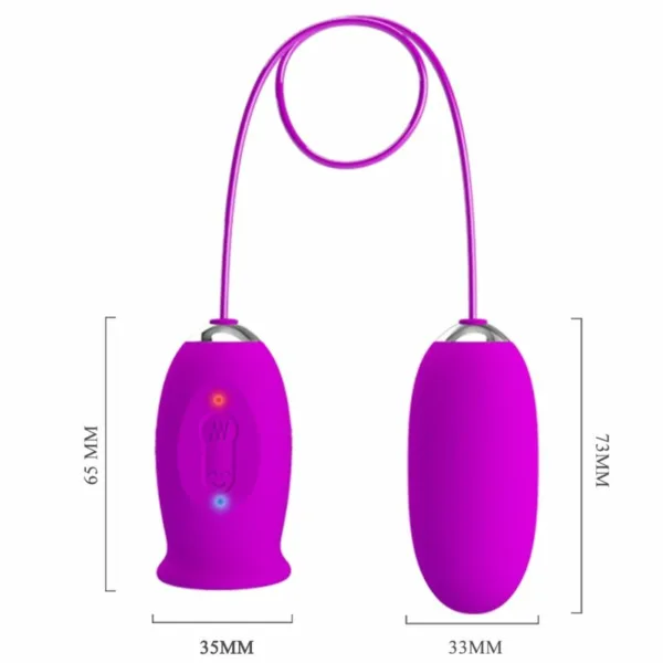 PRETTY LOVE - DAISY HUEVO DUAL VIBRADOR RECARGABLE MORADO - Imagen 6