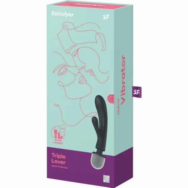 SATISFYER - TRIPLE LOVER MASAJEADOR VIBRADOR RABBIT GRIS - Image 7