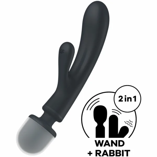 SATISFYER - TRIPLE LOVER MASAJEADOR VIBRADOR RABBIT GRIS - Image 6