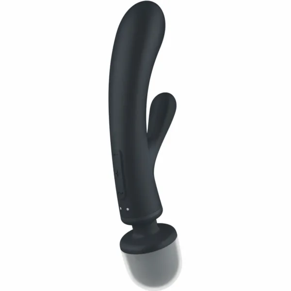 SATISFYER - TRIPLE LOVER MASAJEADOR VIBRADOR RABBIT GRIS - Image 2