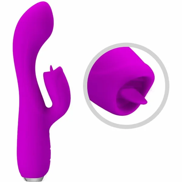 PRETTY LOVE - GLORIA VIBRADOR CONEJO RECARGABLE-IMPERMEABLE MORADO - Image 5