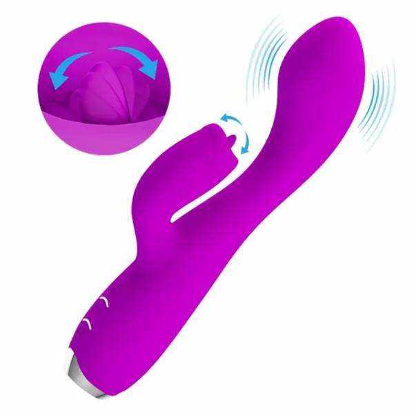 PRETTY LOVE - GLORIA VIBRADOR CONEJO RECARGABLE-IMPERMEABLE MORADO - Image 6