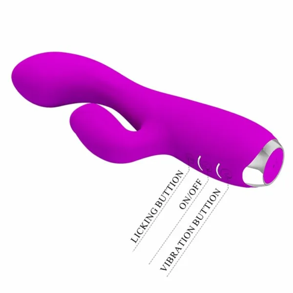 PRETTY LOVE - GLORIA VIBRADOR CONEJO RECARGABLE-IMPERMEABLE MORADO - Image 8