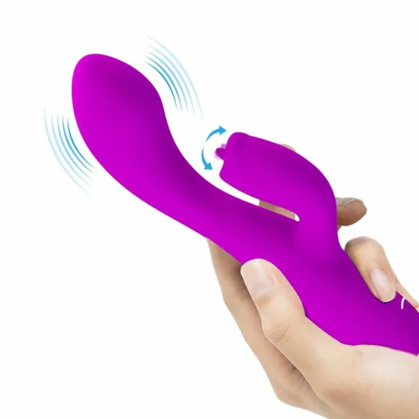 PRETTY LOVE - GLORIA VIBRADOR CONEJO RECARGABLE-IMPERMEABLE MORADO - Image 9